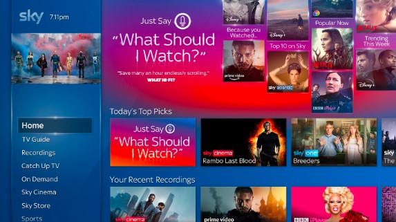 An image of a sky q tv guide